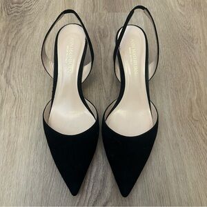 Ann Mashburn Black Suede Slingback Shoes size 39